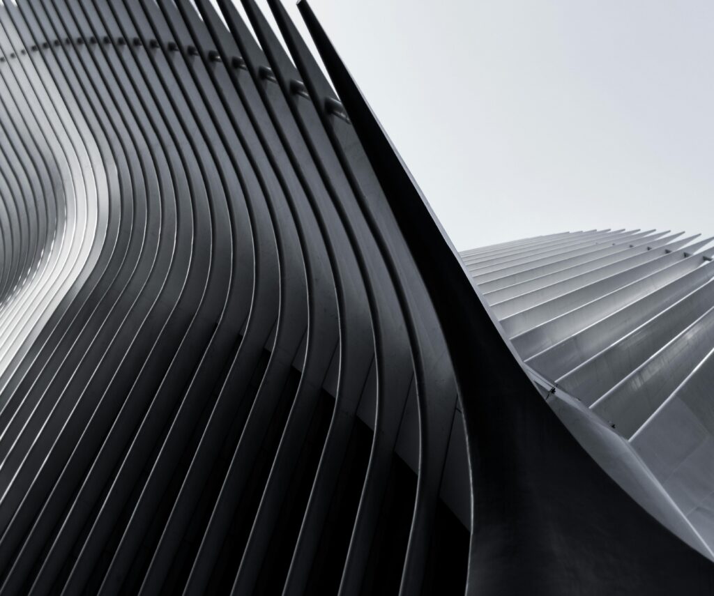 Abstract image showcasing sleek modern architectural lines and curves.